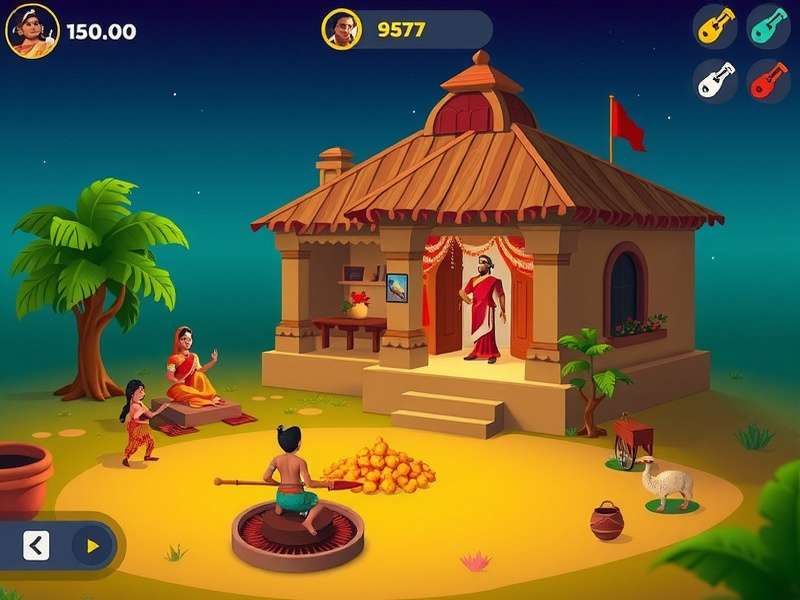 Cultural Indian Abode gameplay screenshot showing traditional Indian household